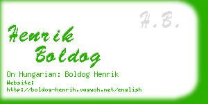 henrik boldog business card